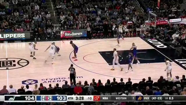 NBA常规赛：爵士vs快船第4节中文解说回放