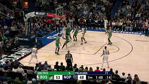 《NBA全场集锦》NBA常规赛：凯尔特人vs鹈鹕第2节英文原声回放