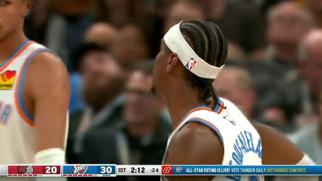 NBA常规赛：开拓者vs雷霆第1节中文解说回放