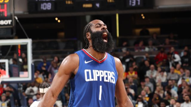快船vs步行者五佳球 哈登杀人诛心撤步3+1百步穿杨