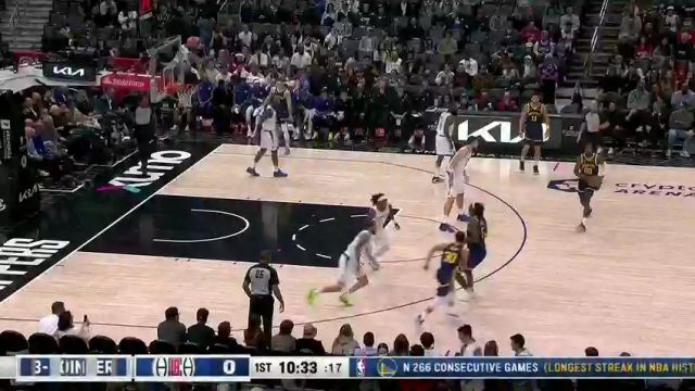 NBA常规赛：勇士vs快船第1节中文解说回放