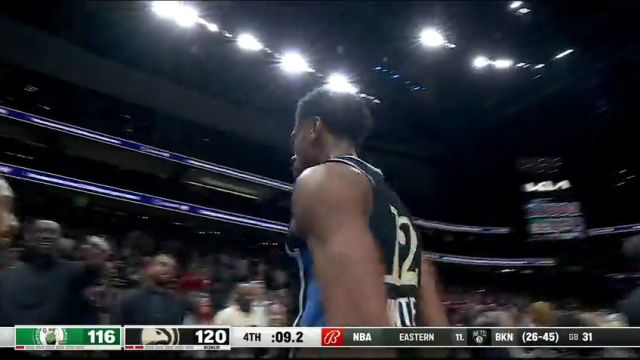 NBA常规赛：凯尔特人vs老鹰第4节英文原声回放