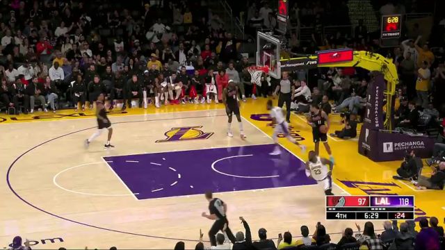 NBA常规赛：开拓者vs湖人第4节中文解说回放