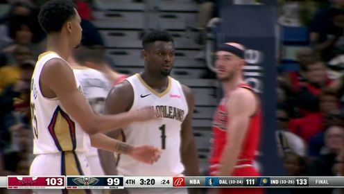 《NBA全场集锦》破阵摧坚不讲理 锡安强顶武切维奇上篮2+1