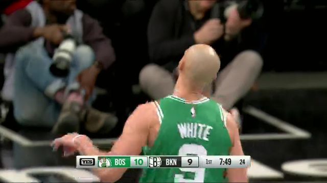 NBA常规赛：篮网vs凯尔特人第1节英文原声回放
