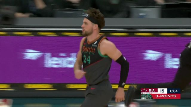 三分犹如穿心箭！奇才队连续配合击破热火紧逼 基斯珀特果断出手一击即中