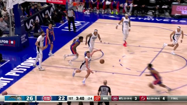 NBA常规赛：魔术vs活塞第1节中文解说回放