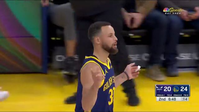 NBA常规赛：黄蜂vs勇士第2节英文原声回放