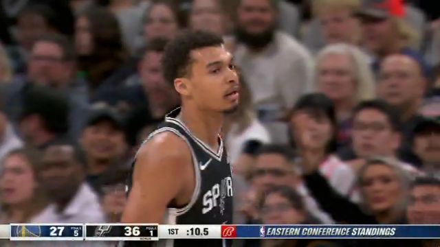 NBA常规赛：勇士vs马刺第1节中文解说回放