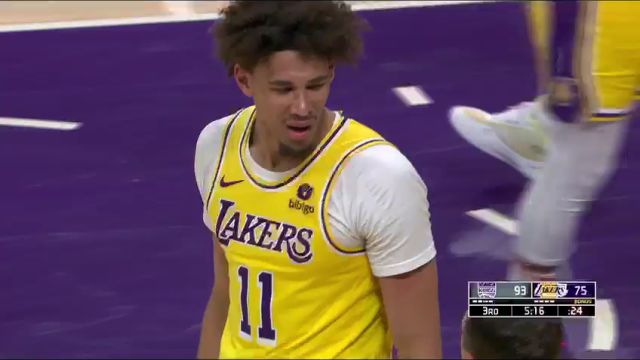 NBA常规赛：国王vs湖人第3节中文解说回放