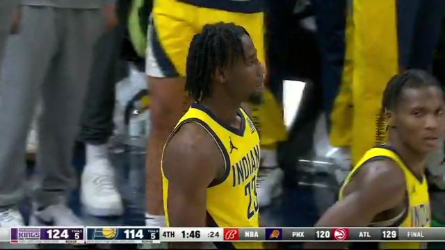 NBA常规赛：国王vs步行者第4节英文原声回放