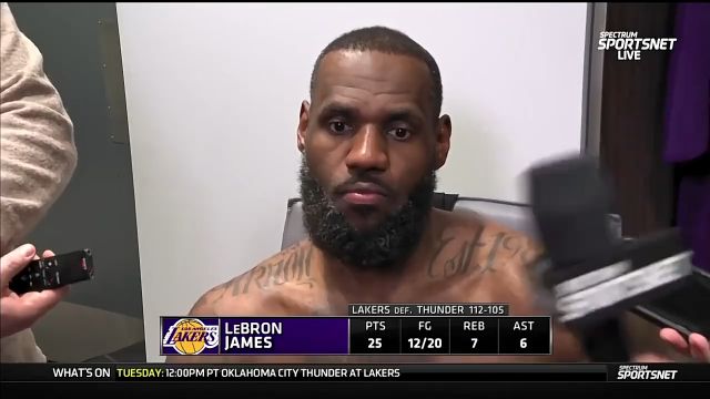 NBA采访|老詹:我们得延续今天的攻防表现,加快球的转移防止进攻停滞