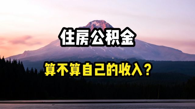 住房公积金,能够视为是自己的收入吗,为什么?