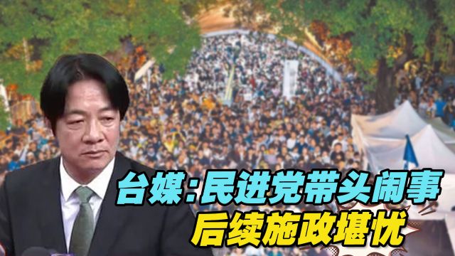 台湾《中国时报》:民进党“当家”却带头闹事,后续施政堪忧