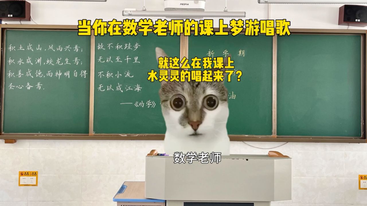 当你在数学老师的课上梦游唱歌#猫meme_高清1080P在线观看平台_腾讯视频