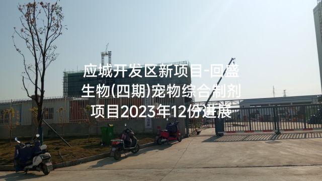 应城开发区新项目回盛生物(四期)宠物综合制剂项目2023年12份进展