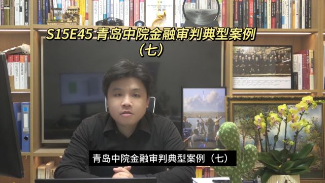 S15E45 青岛中院金融审判典型案例(七)