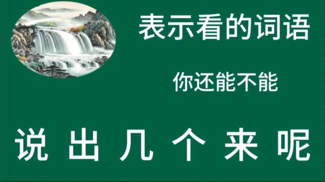 表示看的词语 你还能不能 说出几个来呢