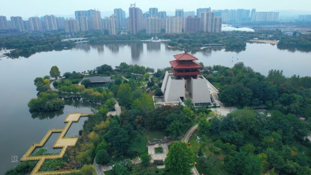 山东枣庄市东湖公园美丽景色