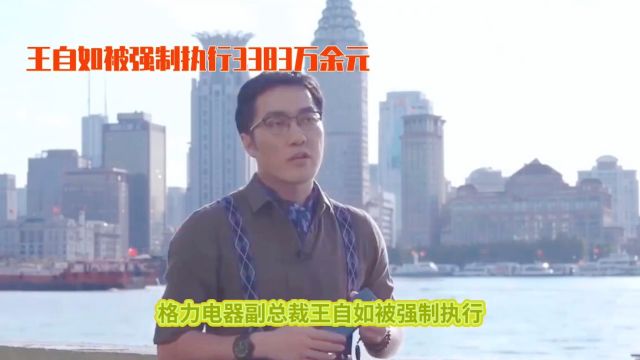 王自如被强制执行3383万余元