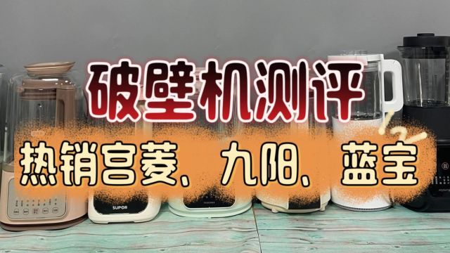 热销款破壁机宫菱、九阳、蓝宝测评对比,优缺点深入分析