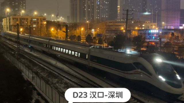 湖北武汉,实拍D23次列车开出汉口站,汉口开往深圳