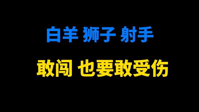 白羊 狮子 射手 敢闯 也要敢受伤