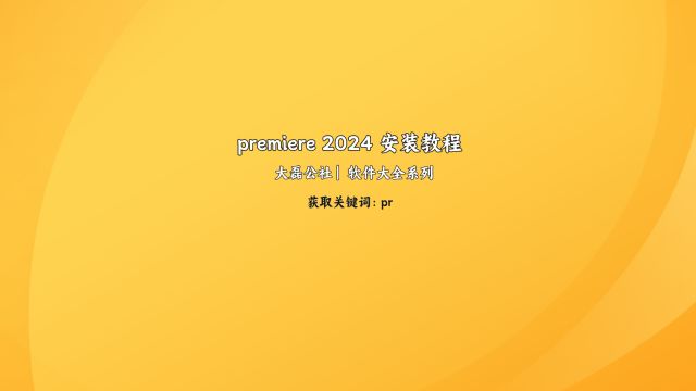 pr 2024 安装教学