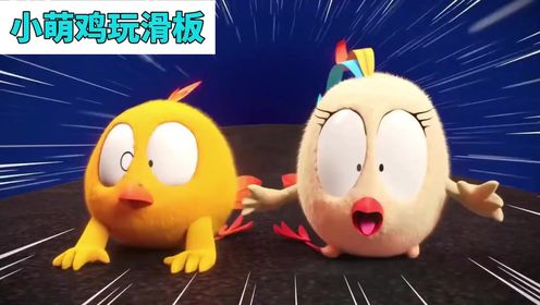 小萌鸡第一次玩滑板,因为速度太快了,吓的萌鸡连连尖叫