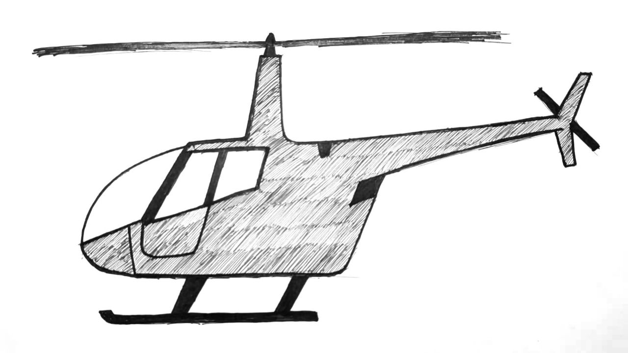 直升机怎么画作品图片