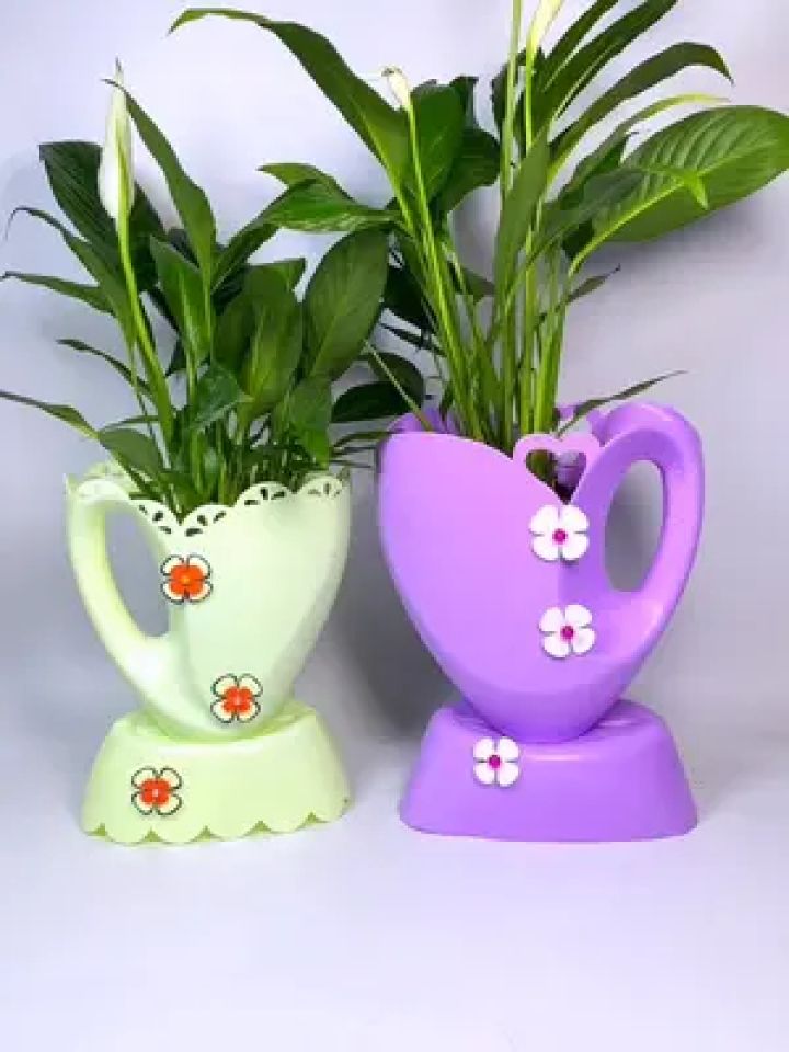 洗衣液瓶做花盆简单又花看 主页有视频教程#自制花盆 #手工 #变废为宝