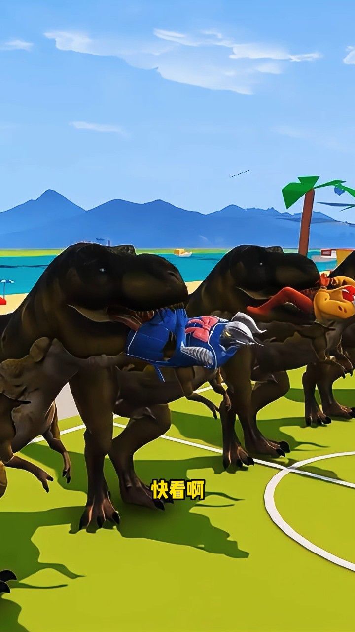 奥特战士都被恐龙咬住了!#奥特曼 #二次元 #学生党