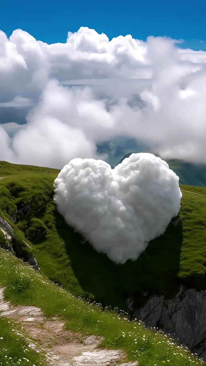 "这么浪漫的一幕,当然要分享给喜欢的人啦" #治愈系风景 #爱心云 #不