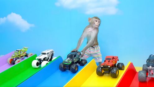 小猴子吉吉玩彩虹滑道
