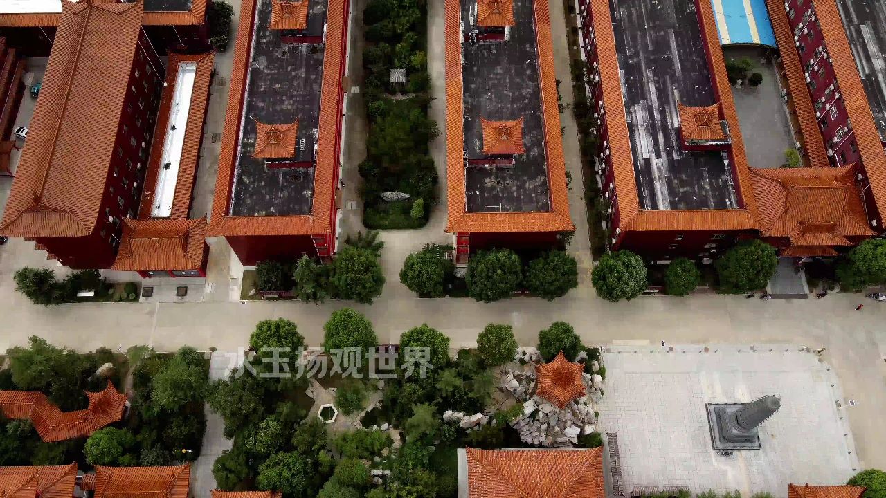 航拍淮安大吉祥寺,一座气势恢宏的现代寺院,天空视角下的这里真的很棒