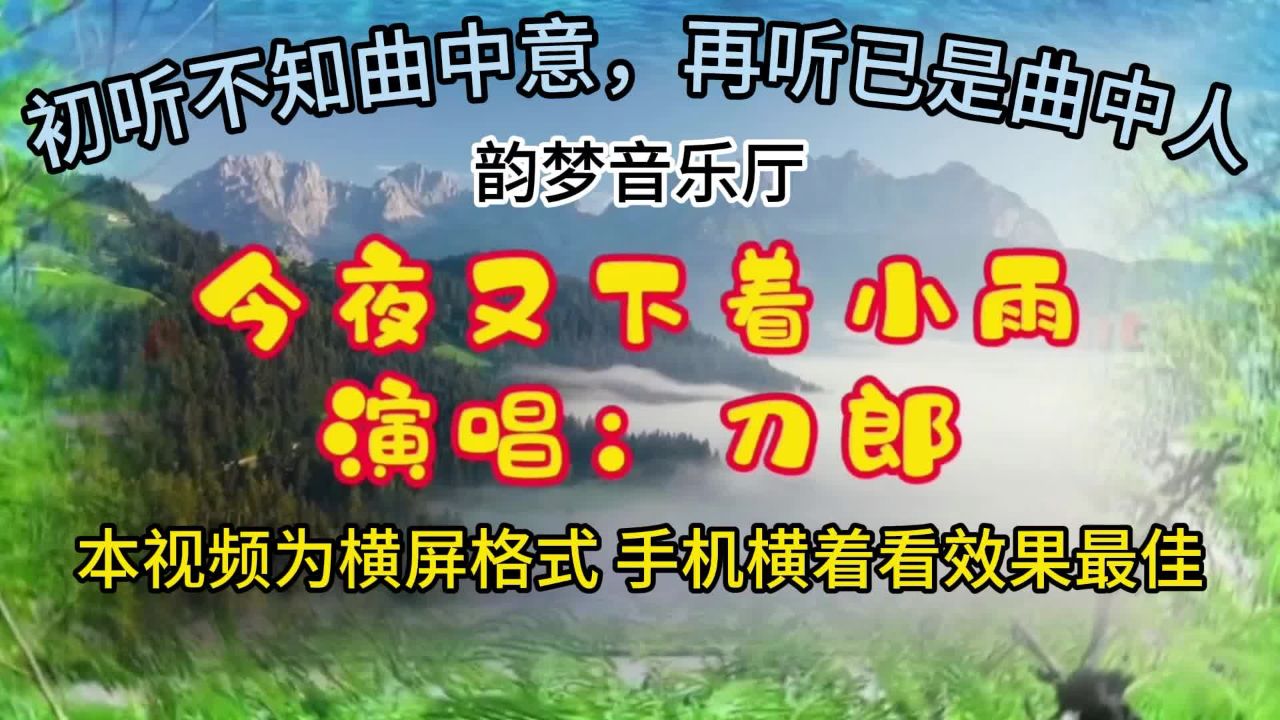 刀郎《今夜又下着小雨》#原声音乐#好歌推荐#音乐分享#经典歌曲
