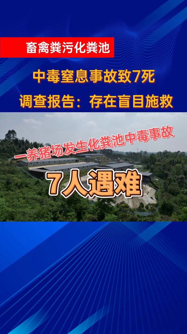 一猪场粪污池发生中毒窒息事故,致7人死亡!