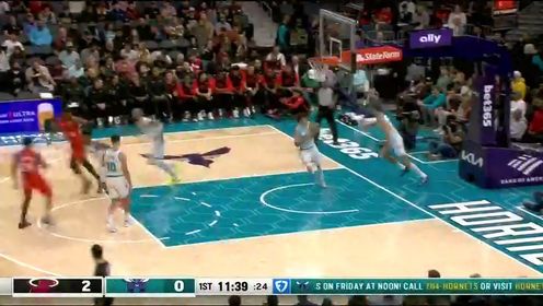 《NBA全场集锦》【回放】NBA常规赛：热火vs黄蜂第1节英文原声回放