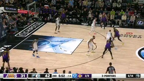《NBA全场集锦》【回放】NBA常规赛：湖人vs森林狼第2节英文原声回放