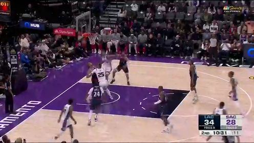 《NBA全场集锦》【回放】NBA常规赛：快船vs国王第2节英文原声回放