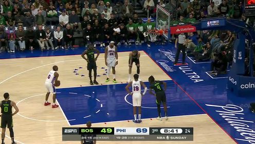 《费城76人》NBA常规赛：凯尔特人vs76人第3节英文原声回放