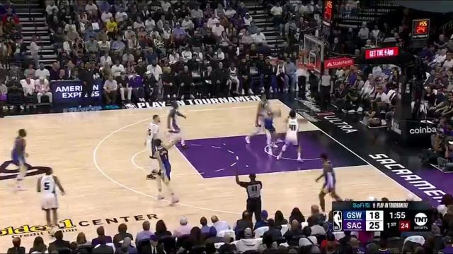  NBA附加赛：勇士vs国王第1节英文原声回放