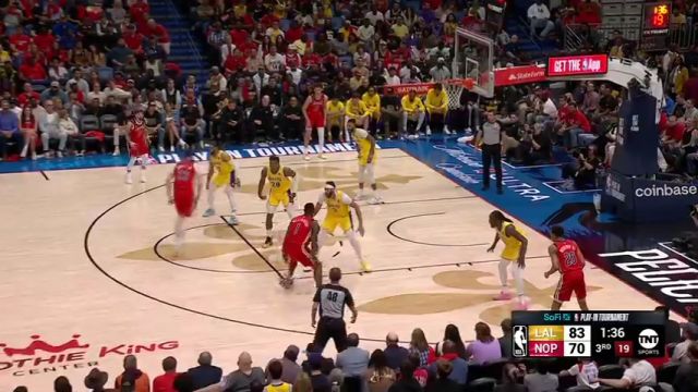 NBA附加赛：湖人vs鹈鹕第3节英文原声回放
