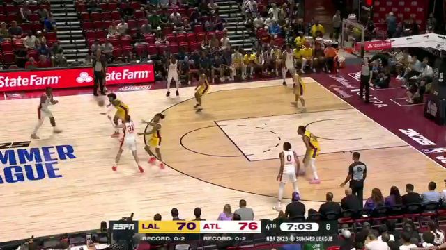 NBA夏季联赛：湖人vs老鹰第4节中文解说回放