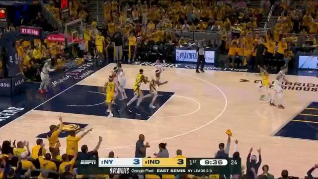 NBA季后赛：尼克斯vs步行者第1节中文解说回放