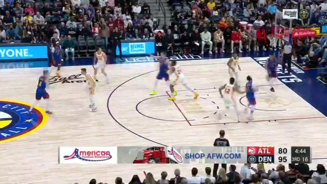 NBA常规赛：老鹰vs掘金第3节英文原声回放