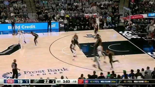 NBA常规赛：活塞vs马刺第1节中文解说回放