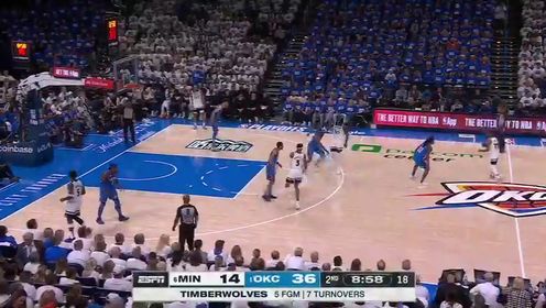《俄克拉荷马雷霆》【回放】NBA季后赛西部决赛G5：森林狼vs雷霆第2节英文原声回放