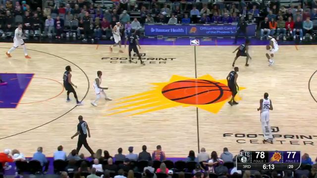 NBA常规赛：篮网vs太阳第3节英文原声回放