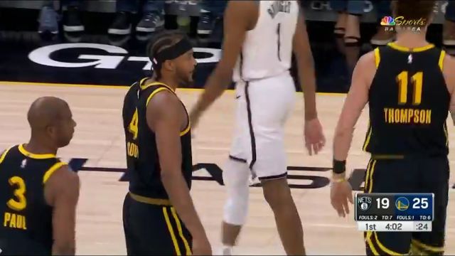 NBA常规赛：篮网vs勇士二路皓篮球解说全场回放